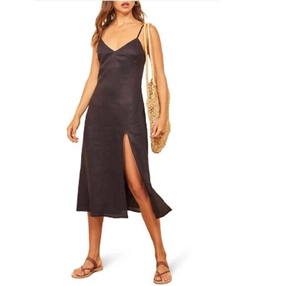 Reformation Brianna Side Slit Linen Dress size 4 US - Picture 2 of 8